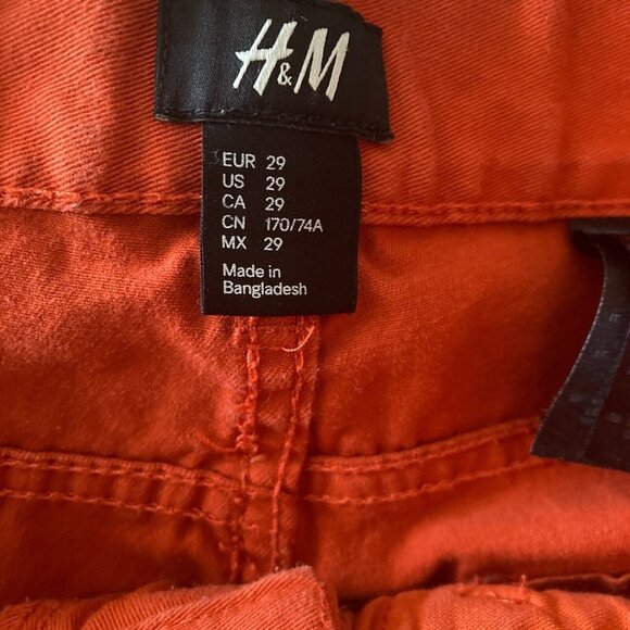 H&M Jeans Womens 29 Rusted Orange Button Fly Denim Stretch - Picture 4 of 12